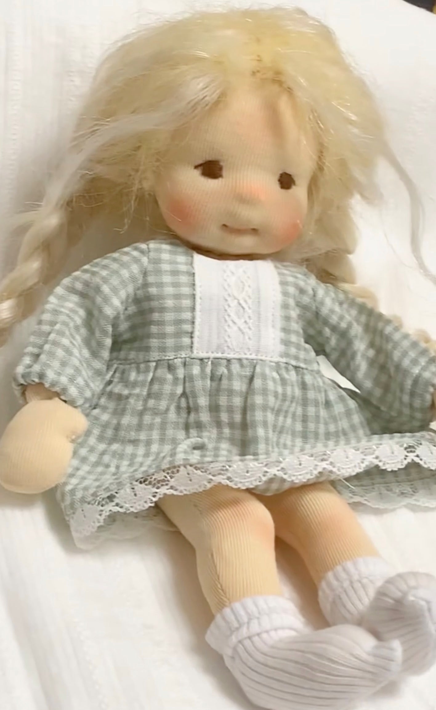 little girl in green dress