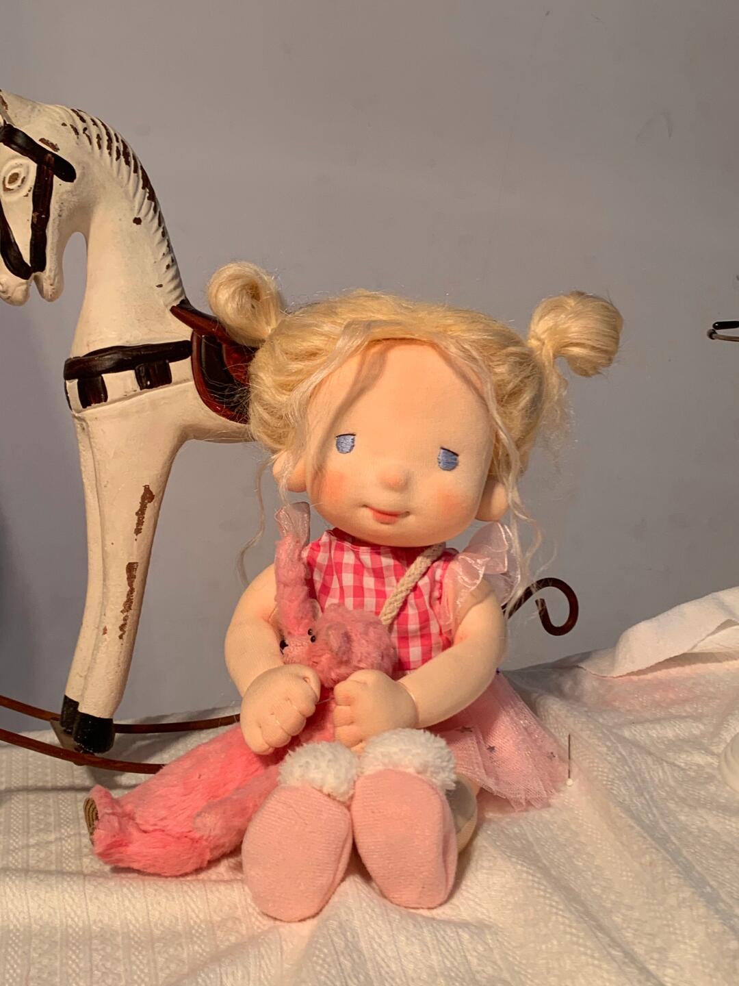 Waldorf doll, round face baby is the cutest