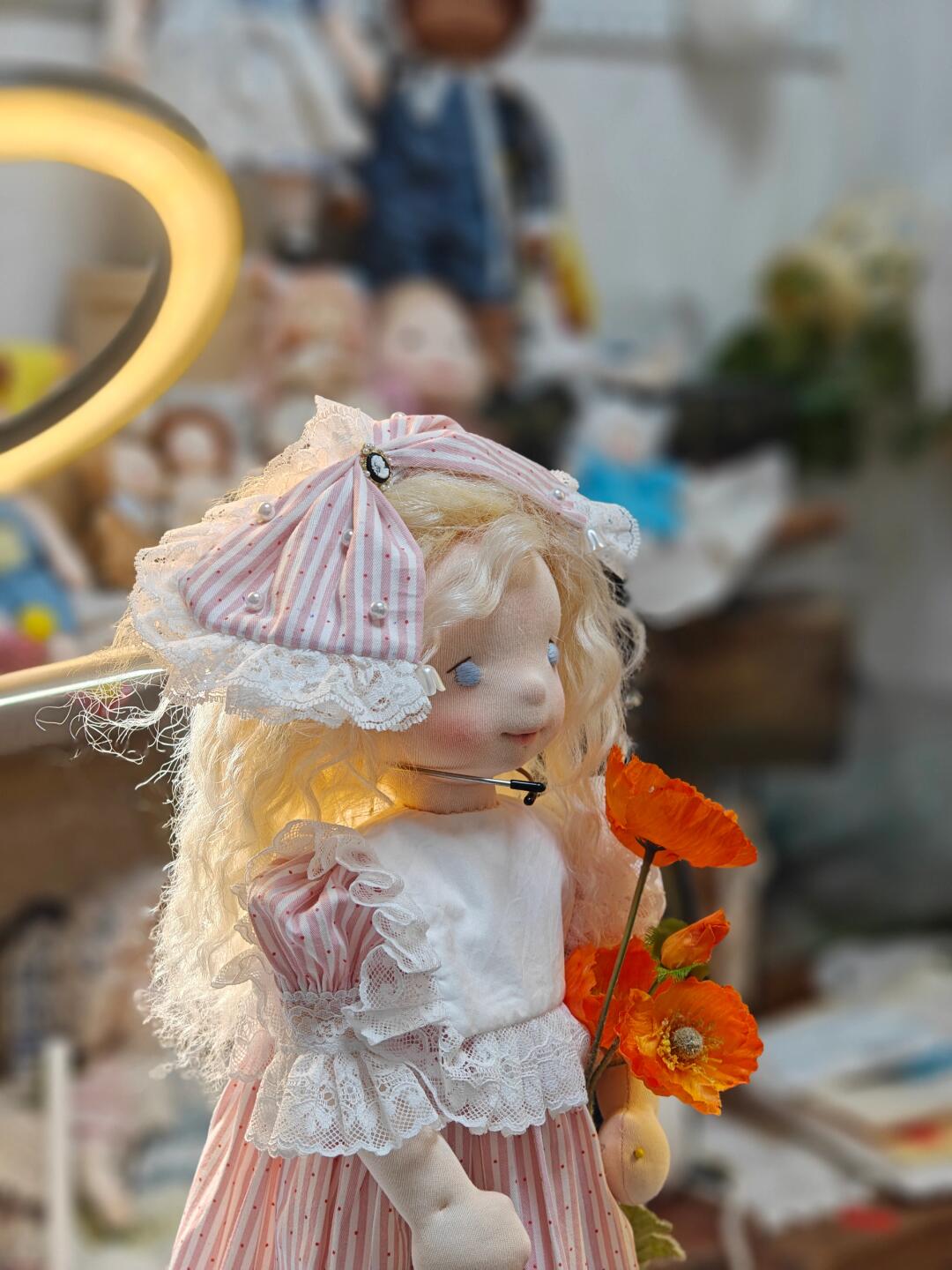 little girl with pink bow