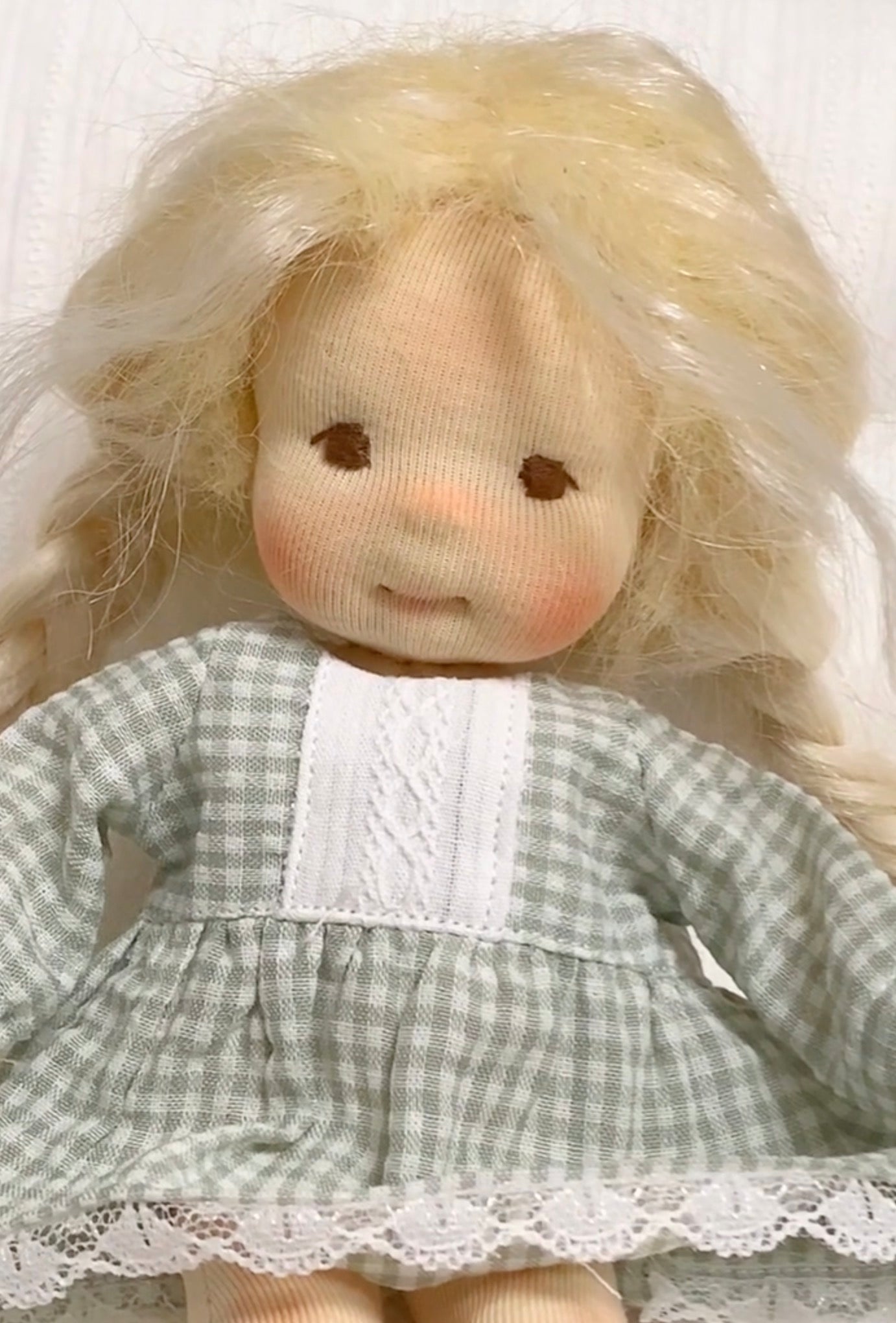 little girl in green dress
