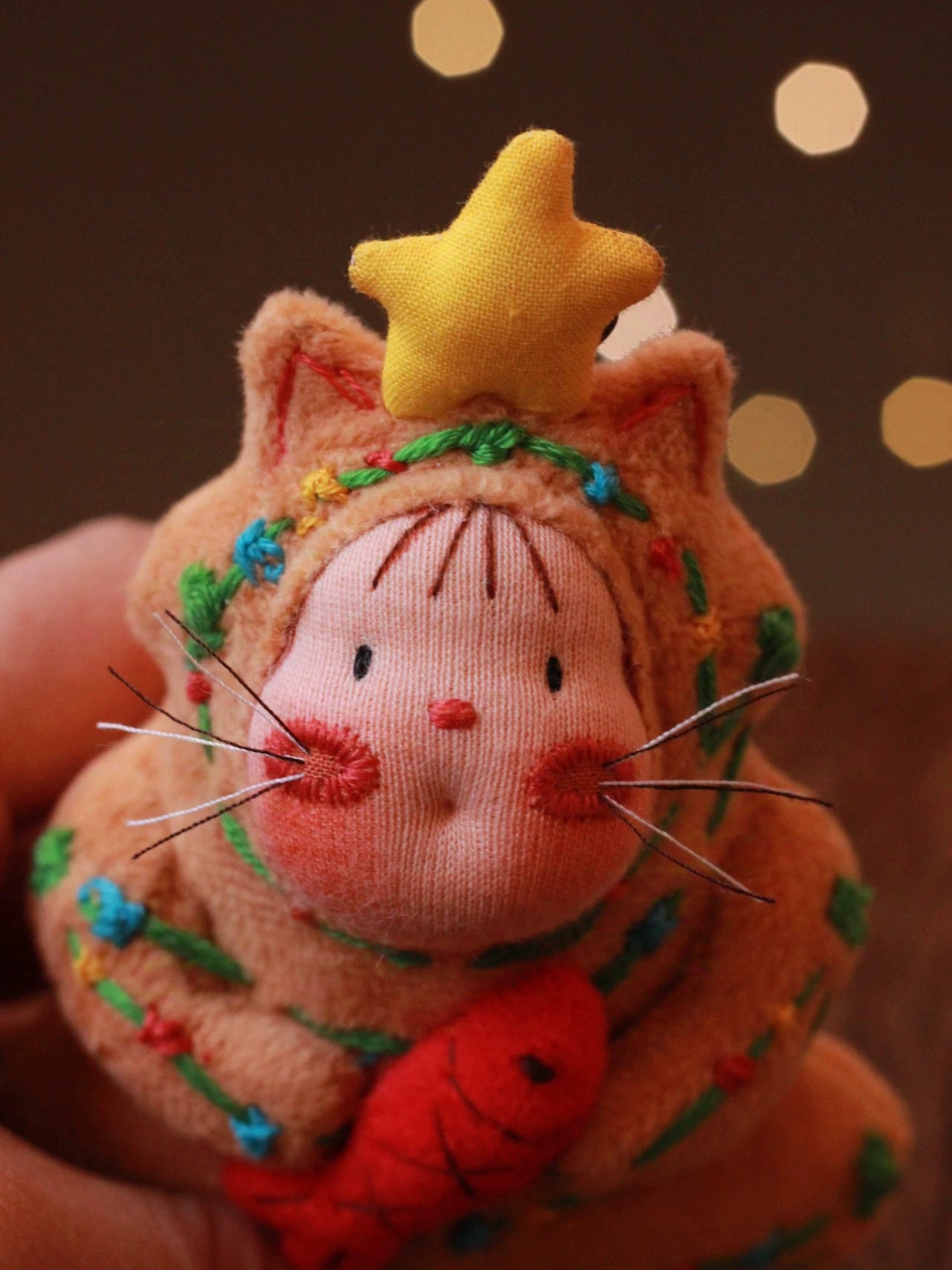 Christmas tree cat