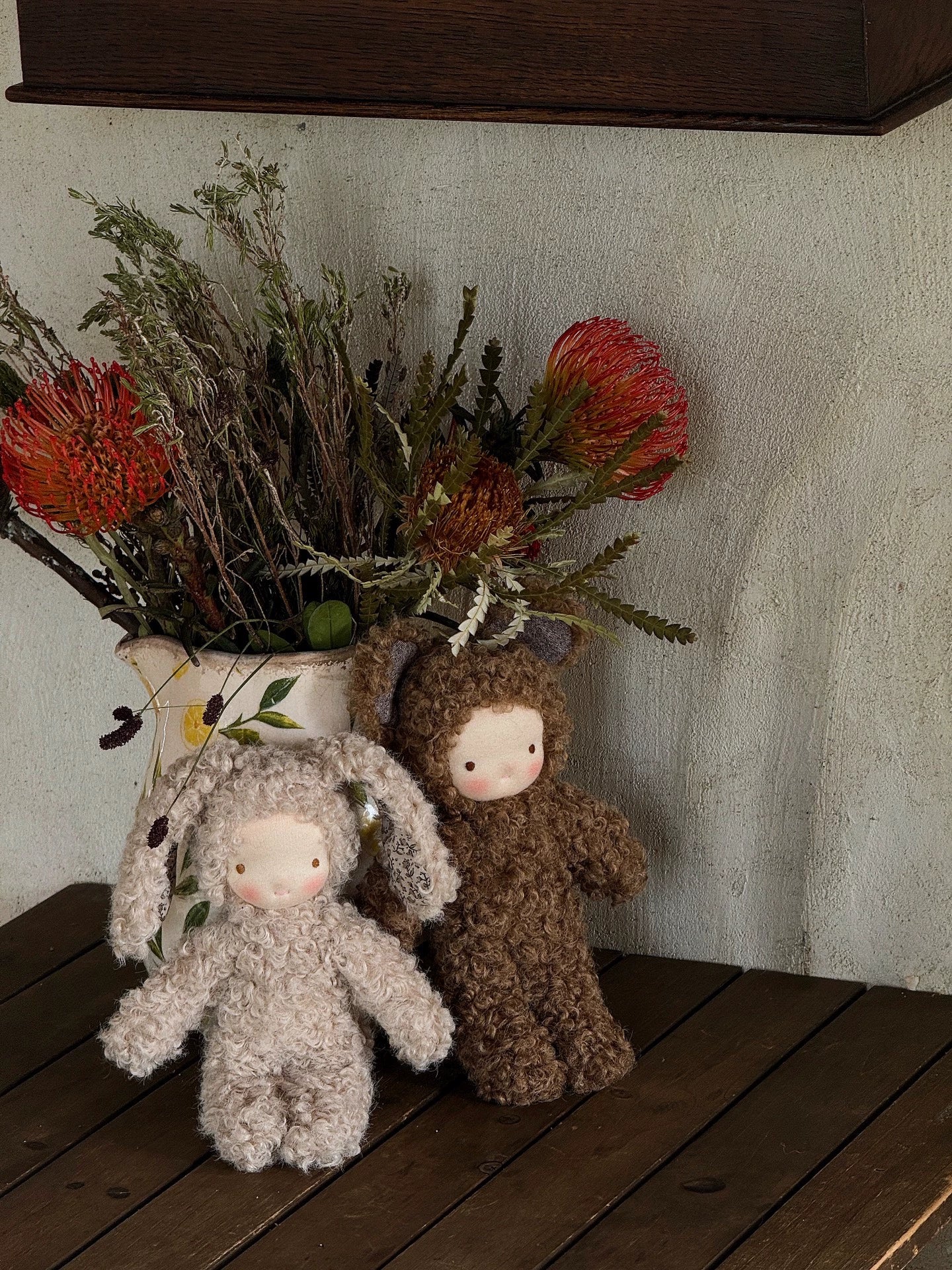 2 Waldorf handmade dolls
