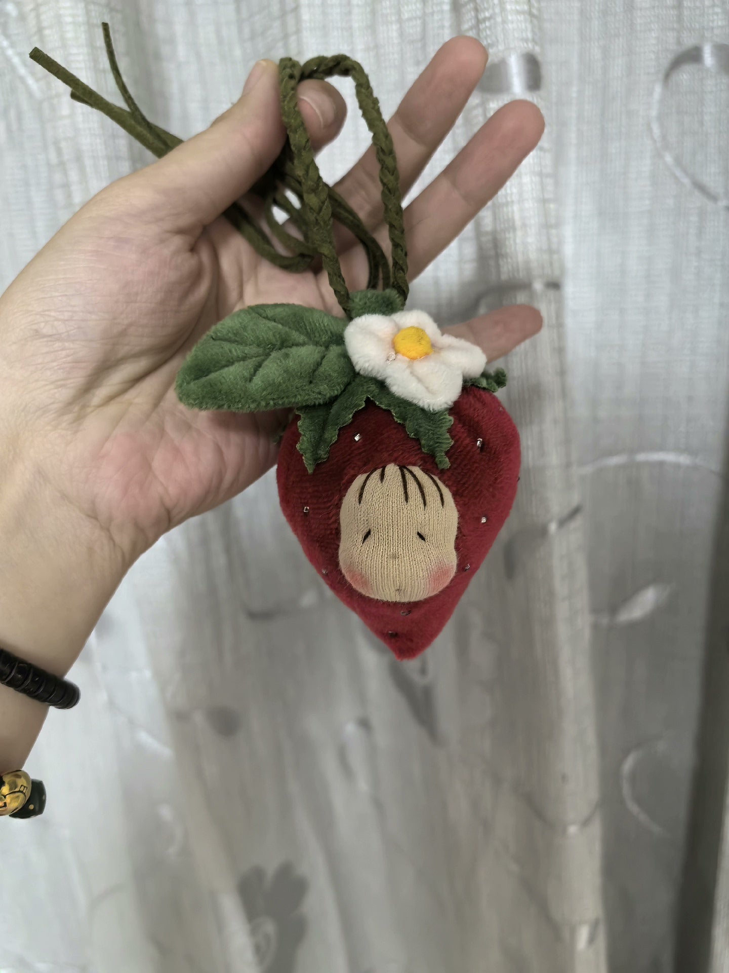 Waldorf doll, strawberry head