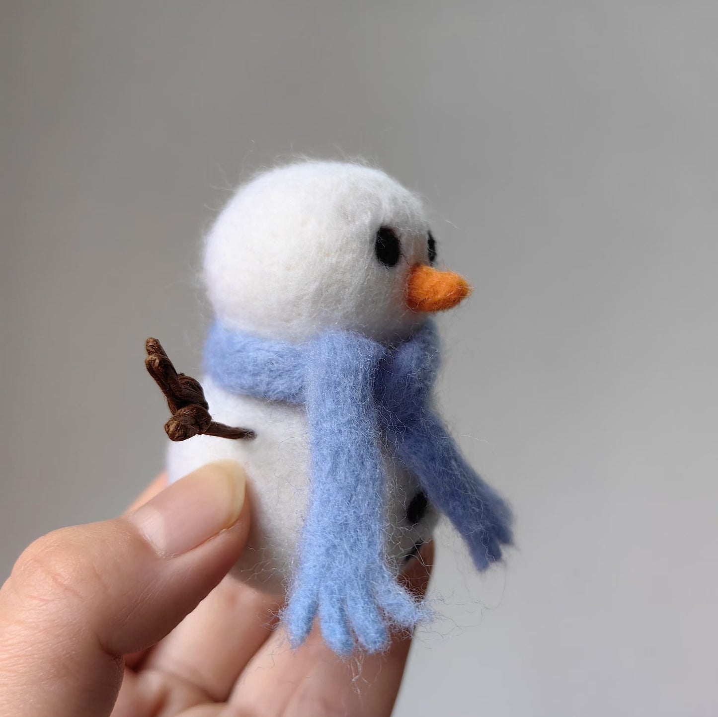 Wool felt snowman trumpet!