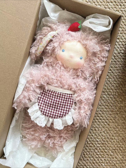 Waldorf dolls, pink rabbits
