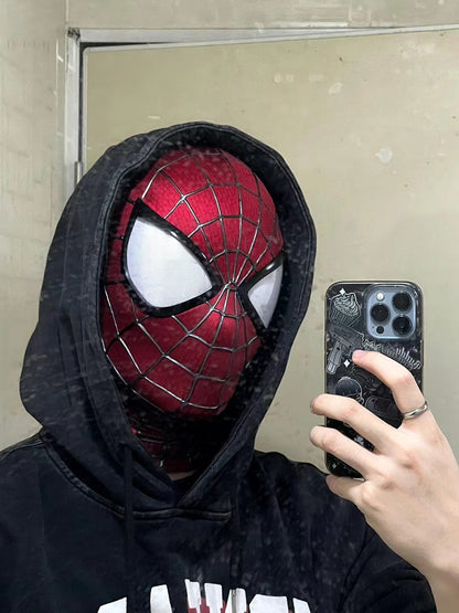 Movie - restored mask from The Amazing Spider - Man 2, handmade headgear of Peter Parker played by Andrew Garfield