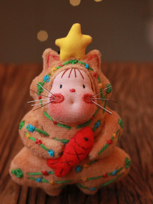 Christmas tree cat