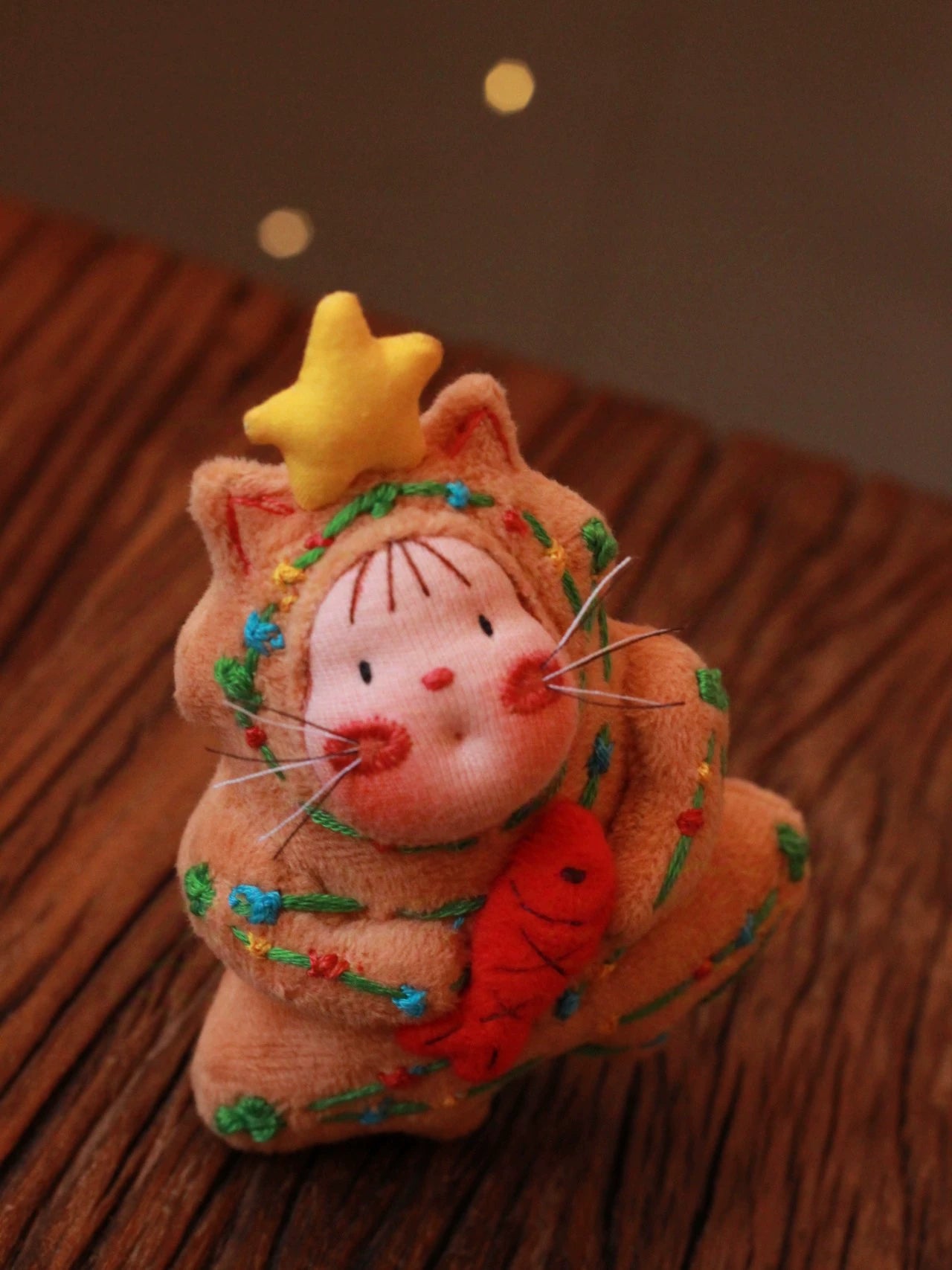 Christmas tree cat