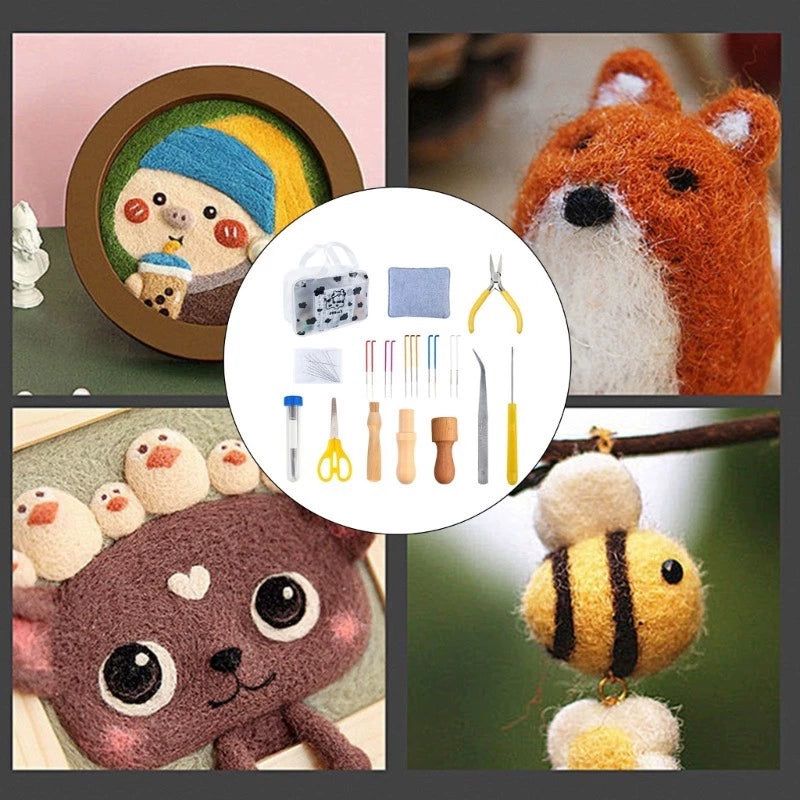 Wool felt poking tool material package
