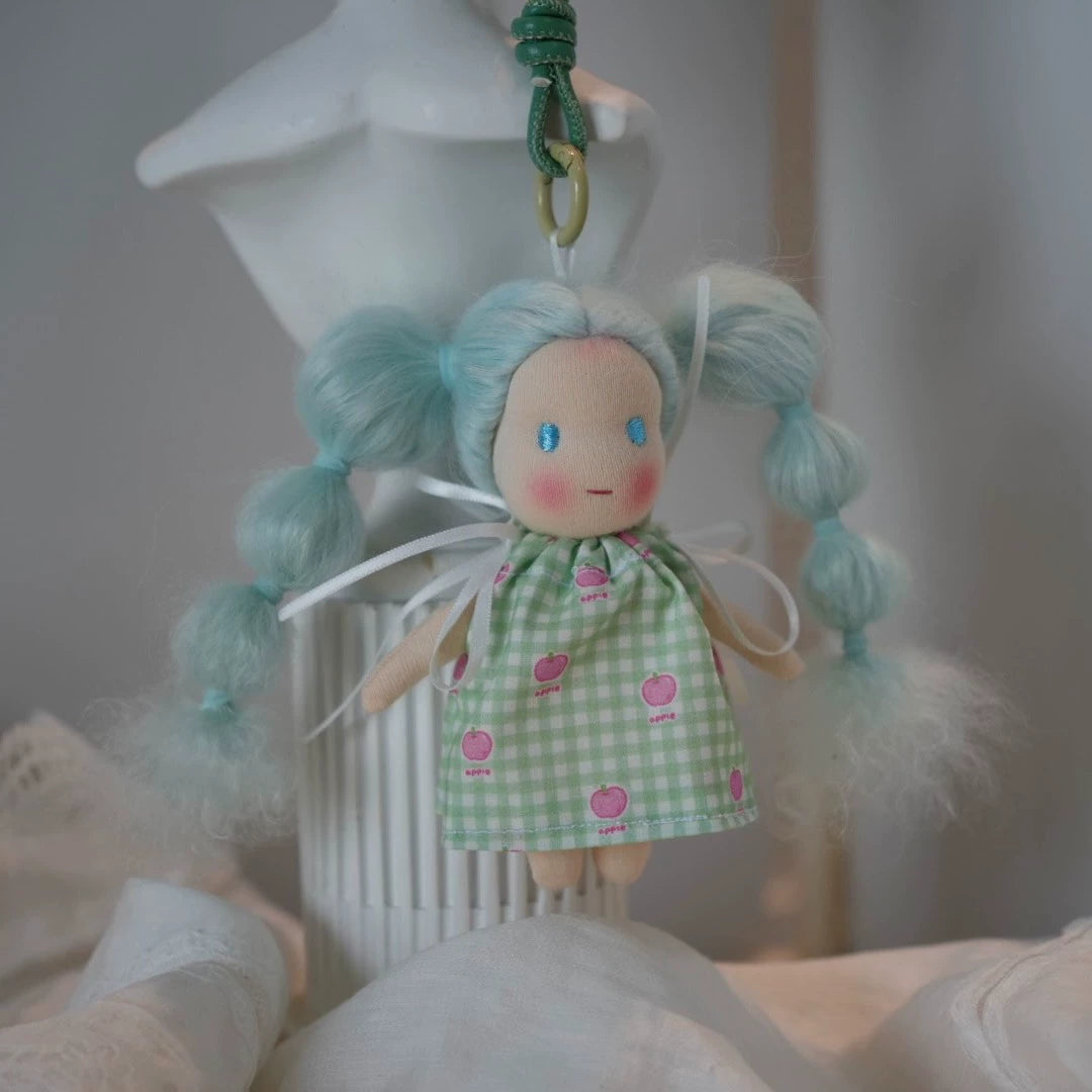 little girl with blue hair