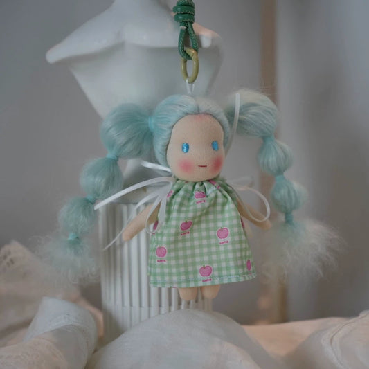 little girl with blue hair