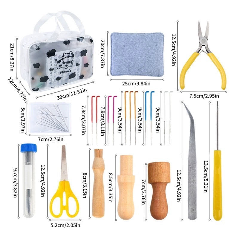 Wool felt poking tool material package