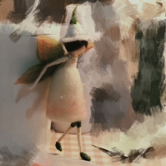 Wool felt elf pure handmade angel