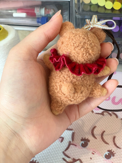 Wool felt ballet bear fat version