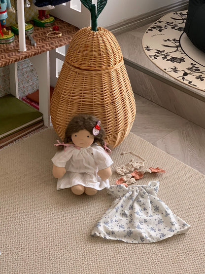 little girl in white skirt