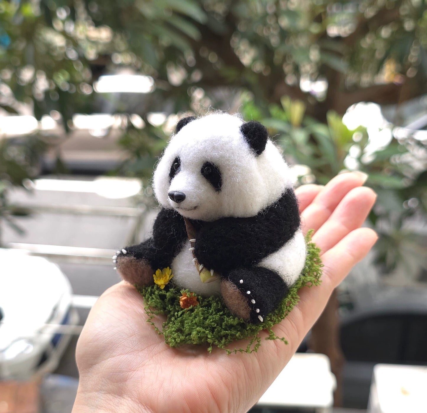 Wool felt giant panda ornament/pendant