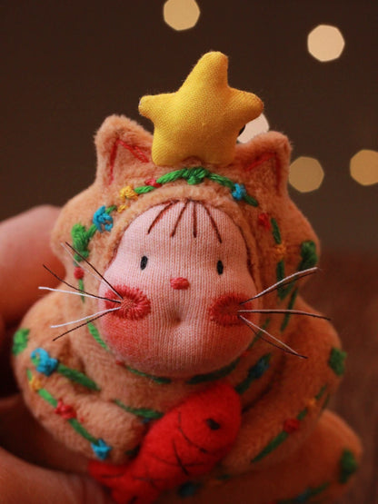 Christmas tree cat