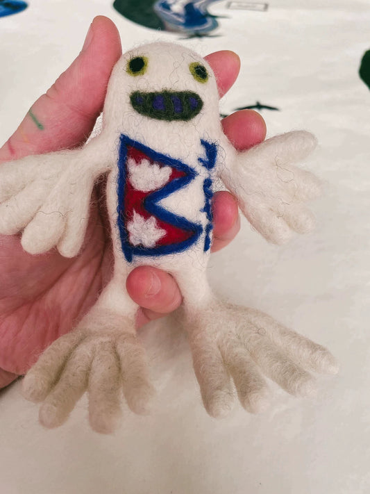 Wool felt Bigfoot ornament