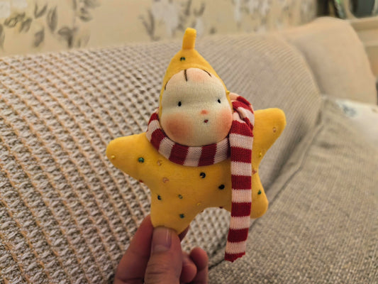 Waldorf star doll star pendant
