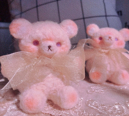 pink gold ribbon bear
