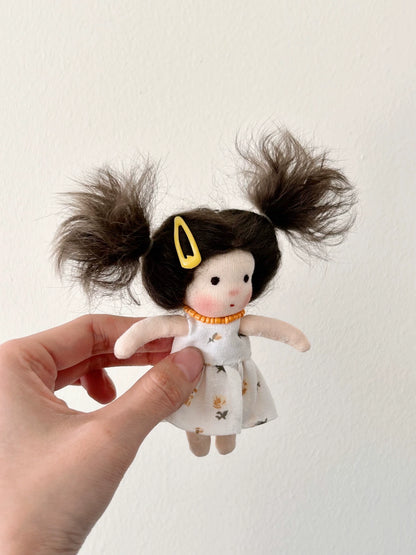 Mini doll, Waldorf doll pendant.