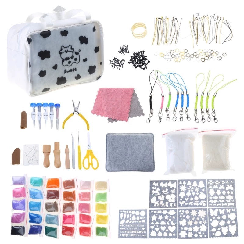 Wool felt poking tool material package