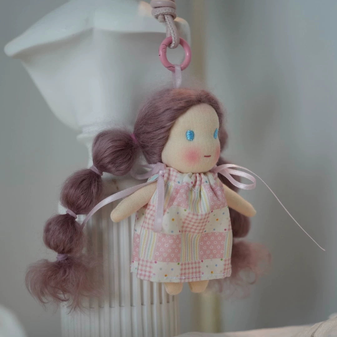 little girl with pink hair