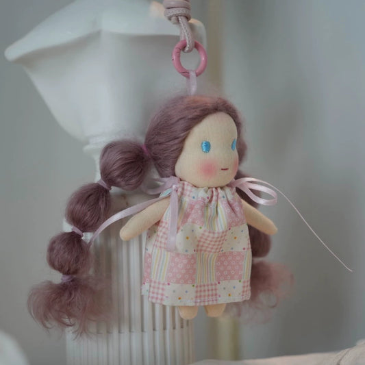 little girl with pink hair