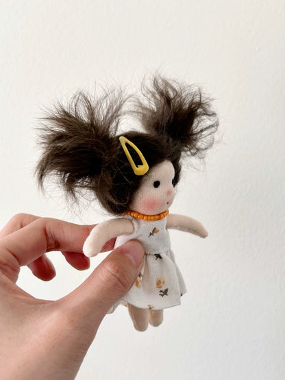 Mini doll, Waldorf doll pendant.