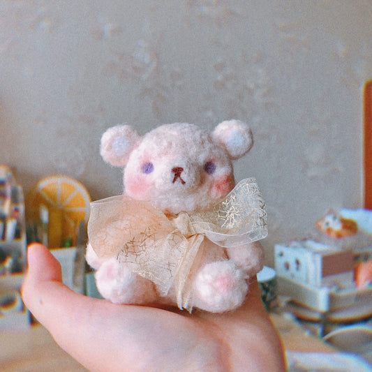 pink gold ribbon bear
