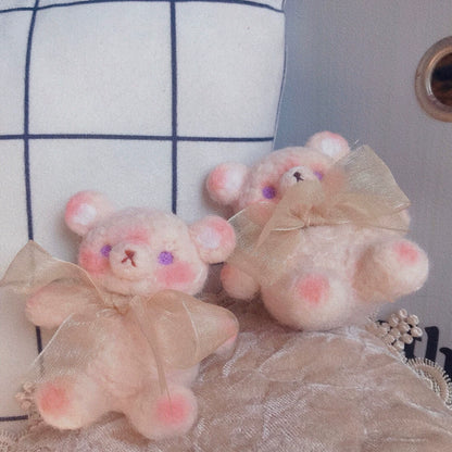 pink gold ribbon bear