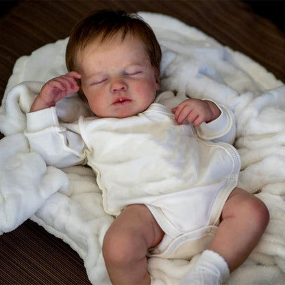 49Cm pure handmade reborn doll, cute baby 3D skin vein blood visible high-end gift
