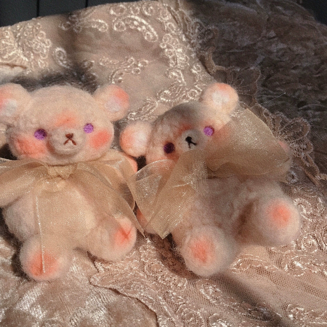 pink gold ribbon bear