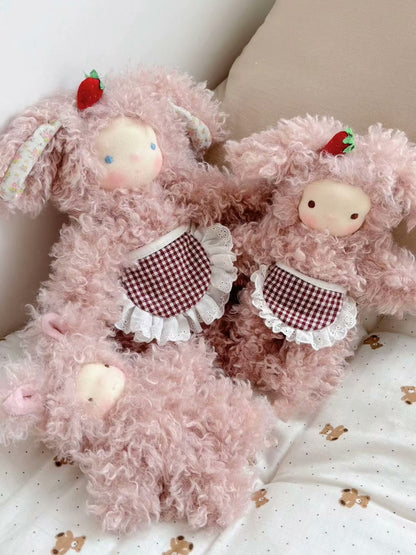 Waldorf dolls, pink rabbits